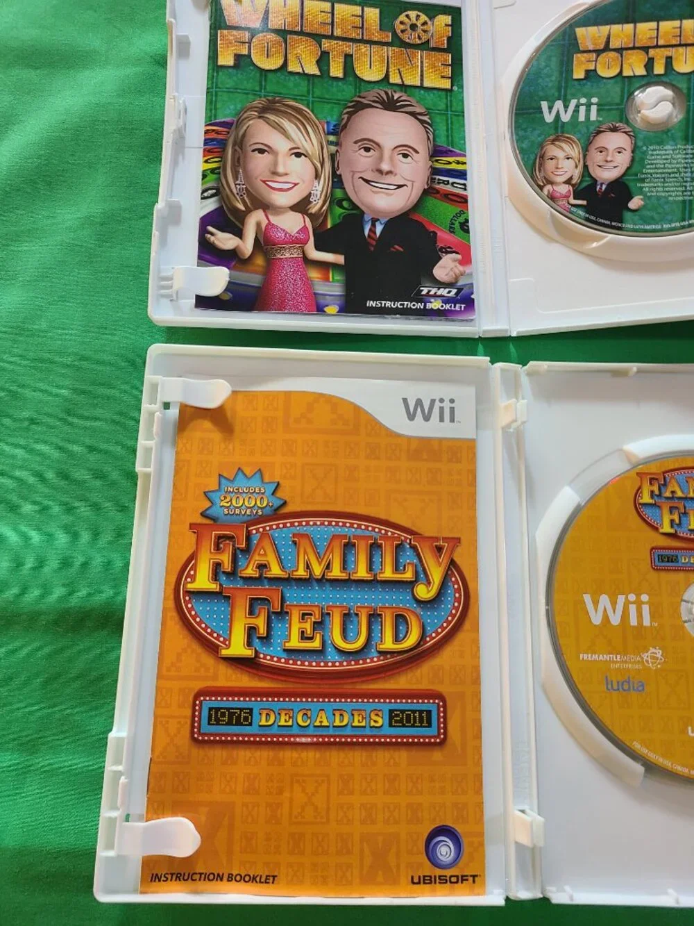 2 Wii Games - Wheel Of Fortune & Family Feud Nintendo Wii Games